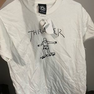 brand new white thrasher t-shirt from zumiez